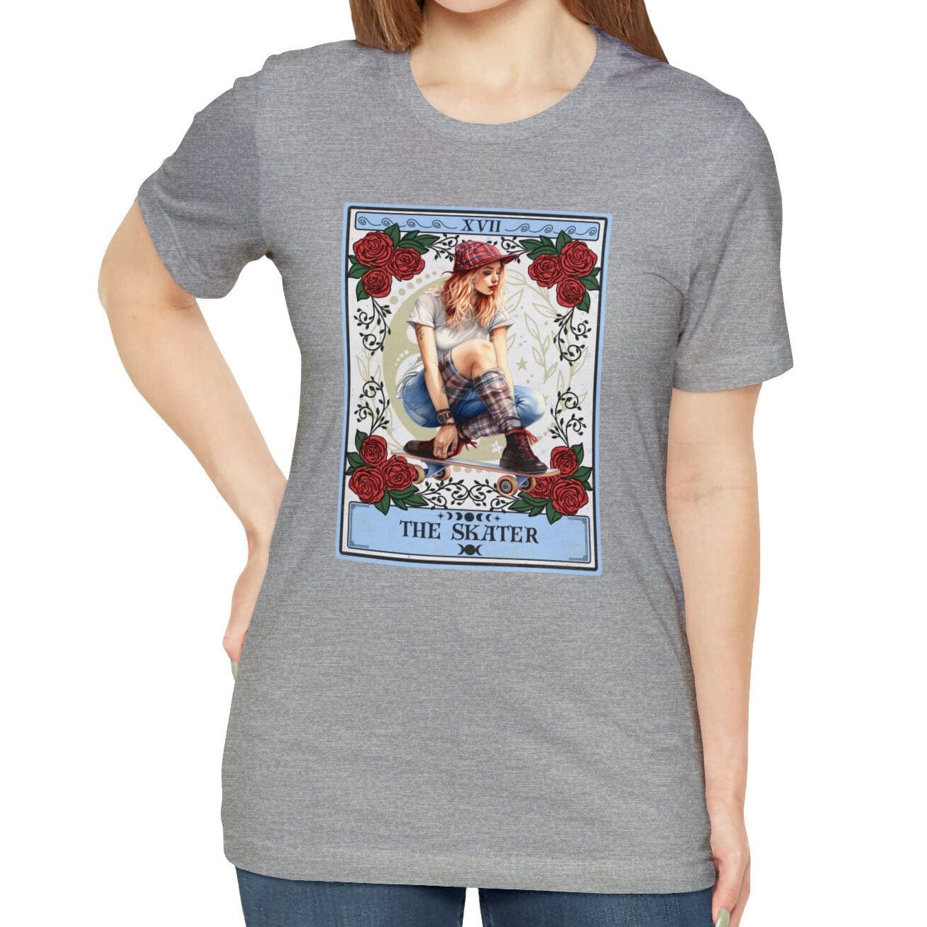 The Skater Tarot Card Shirt, Skateboarding Girl