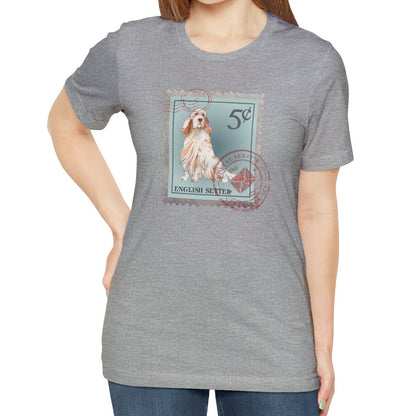 English Setter Dog Postage Stamp Shirt