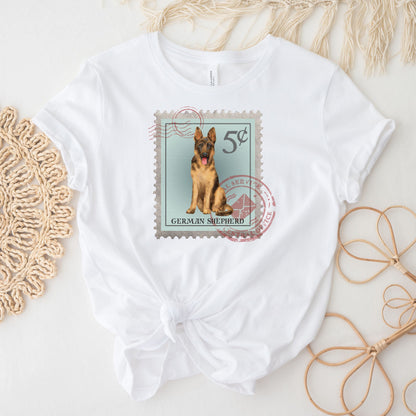 German Shepherd Dog Postage Stamp Shirt