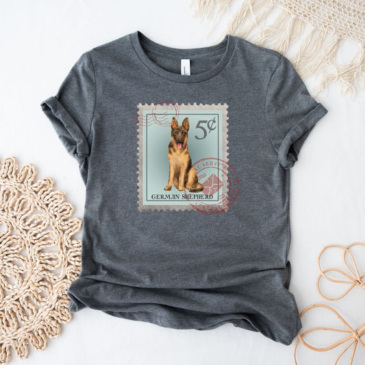 German Shepherd Dog Postage Stamp Shirt