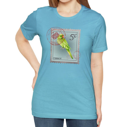 Parrot Postage Stamp Shirt, Bird Lover