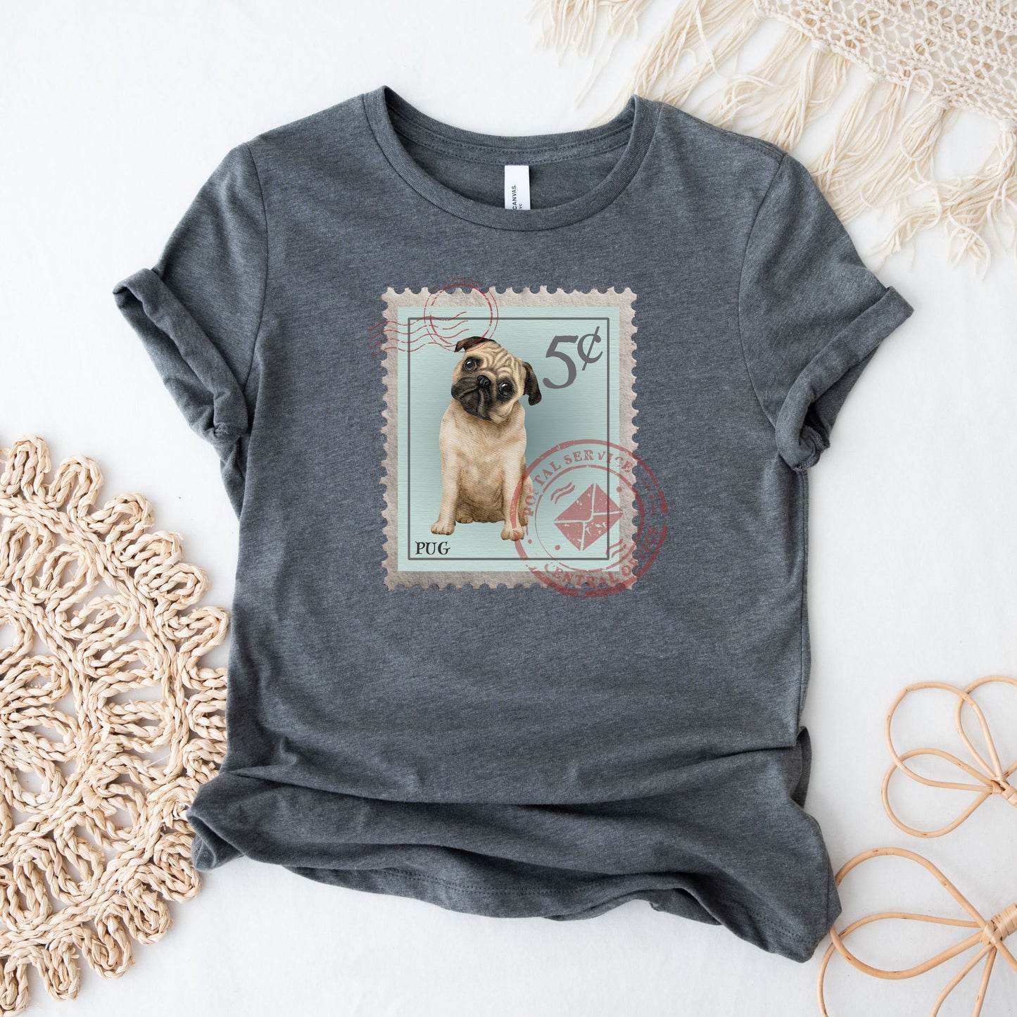 Pug Postage Stamp Dog Shirt