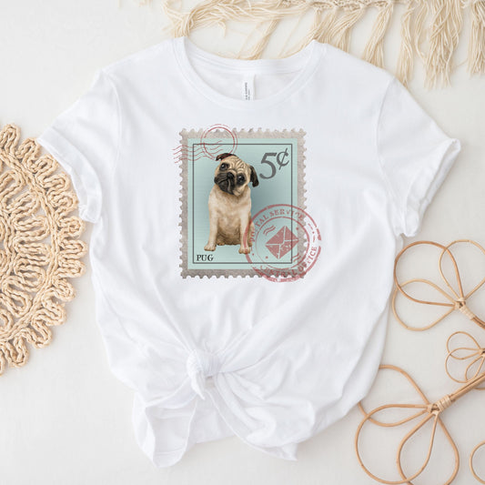 Pug Postage Stamp Dog Shirt