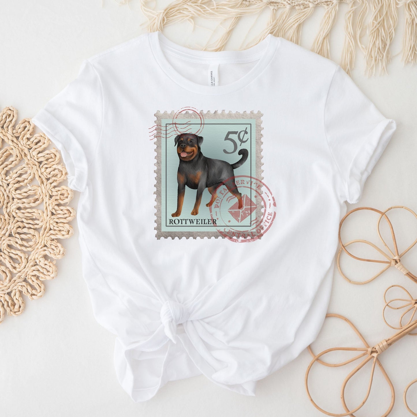 Rottweiler Dog Postage Stamp Shirt