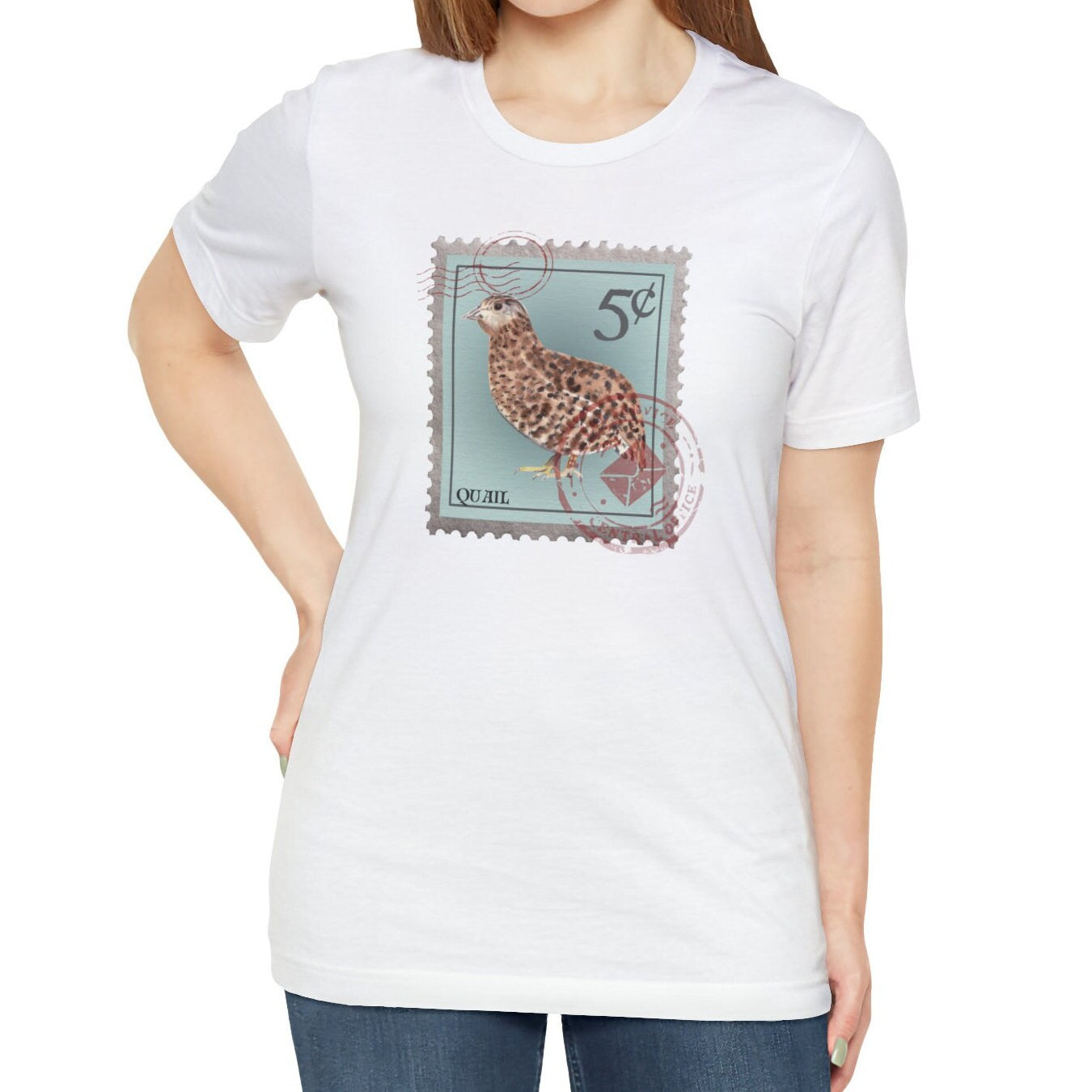 Quail Postage Stamp Bird Shirt