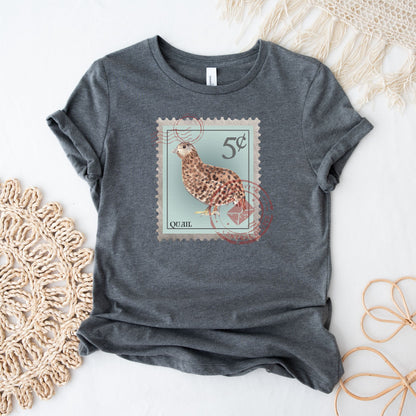 Quail Postage Stamp Bird Shirt