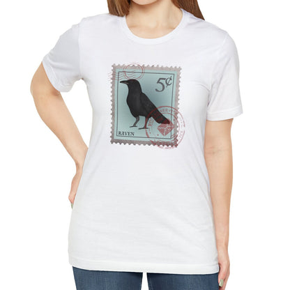 Raven Postage Stamp Shirt Bird Lover