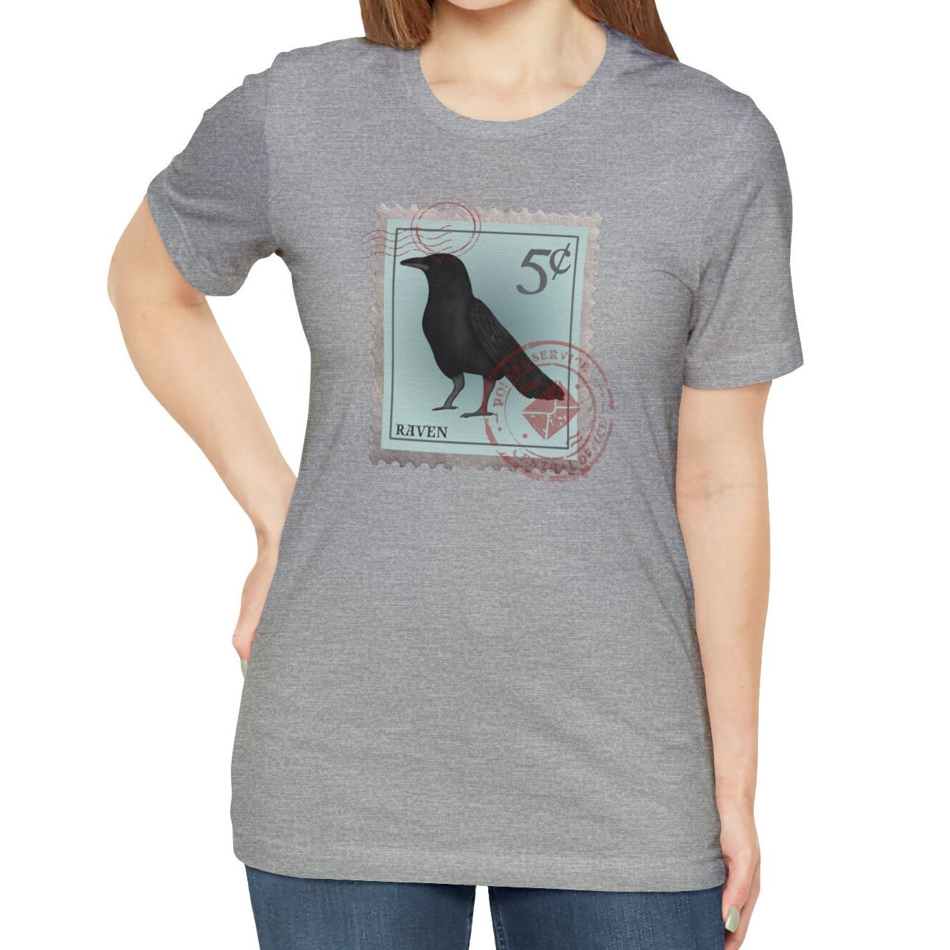 Raven Postage Stamp Shirt Bird Lover