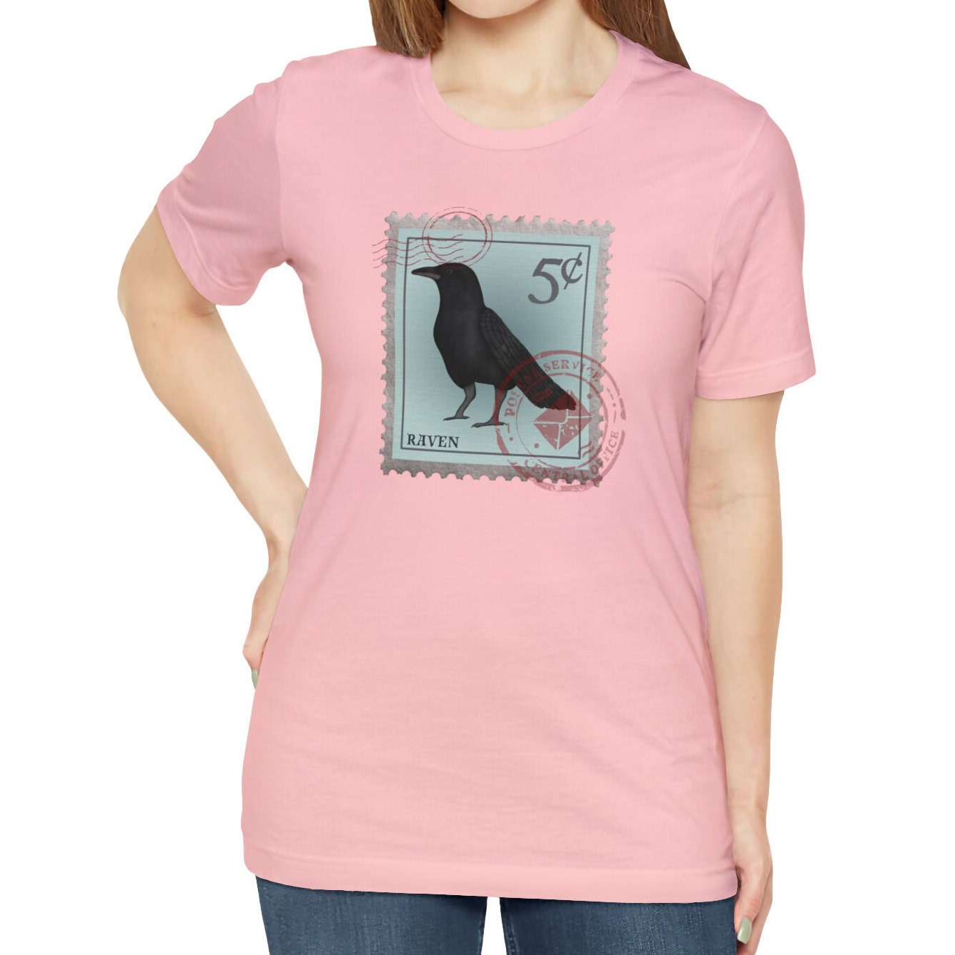 Raven Postage Stamp Shirt Bird Lover