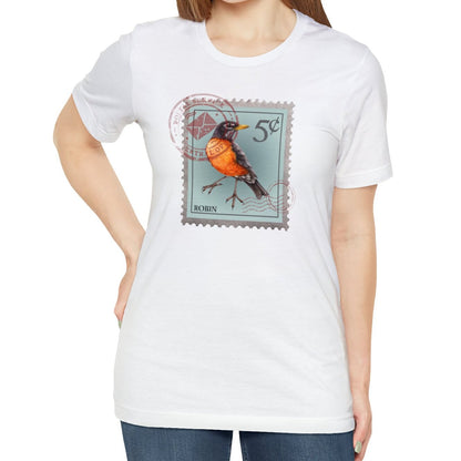 Robin Bird Postage Stamp Shirt