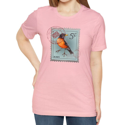 Robin Bird Postage Stamp Shirt