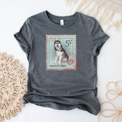 Siberian Husky Postage Stamp Dog Shirt