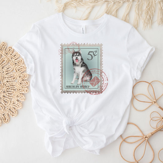 Siberian Husky Postage Stamp Dog Shirt