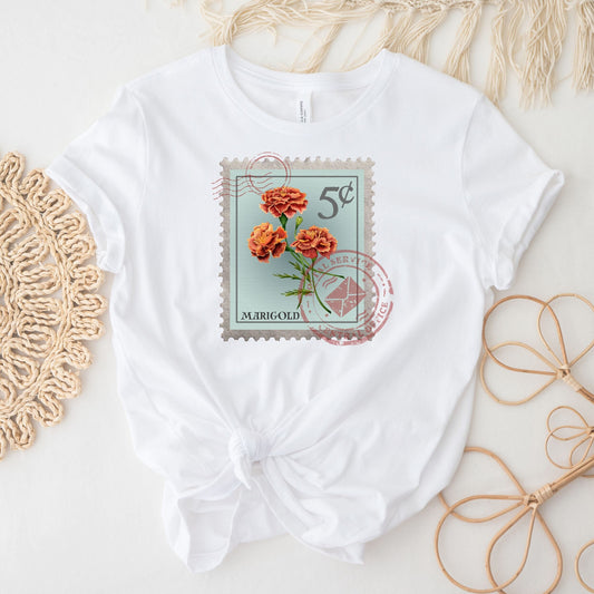 October Birth Month Flower Shirt, Marigold