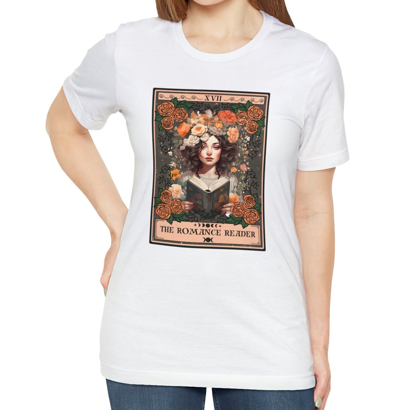 The Romance Reader Tarot Card Shirt, Book Lover