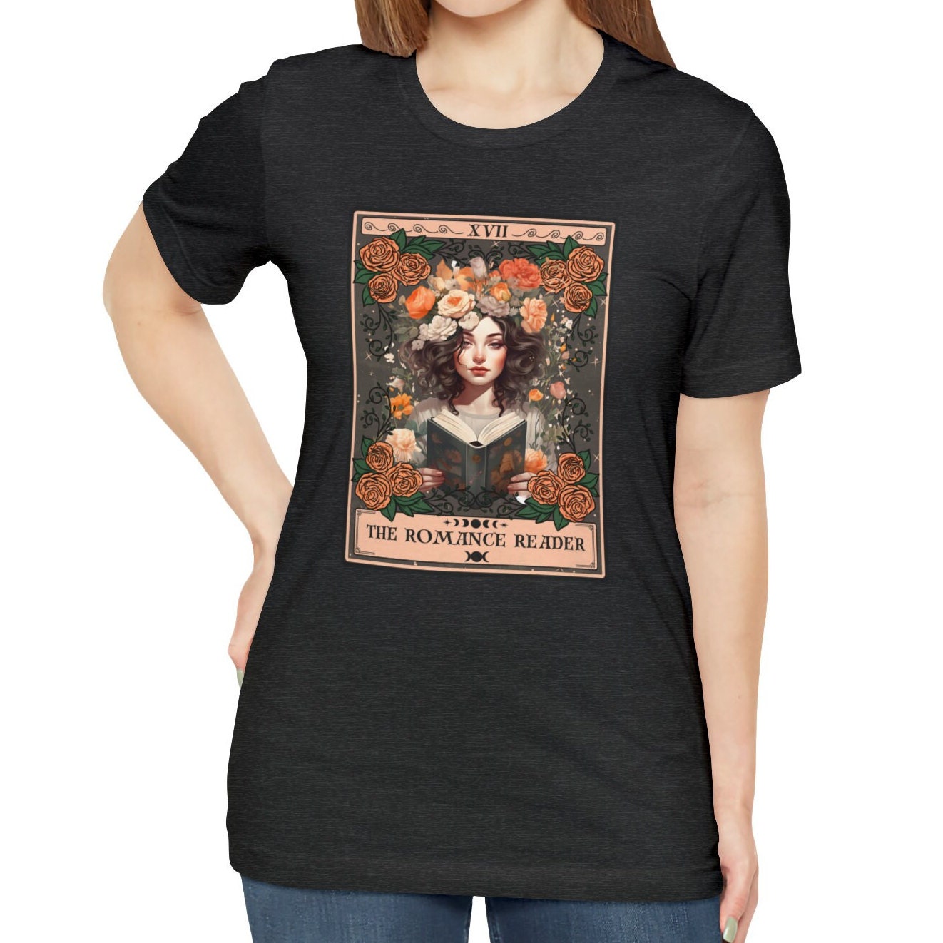 The Romance Reader Tarot Card Shirt, Book Lover