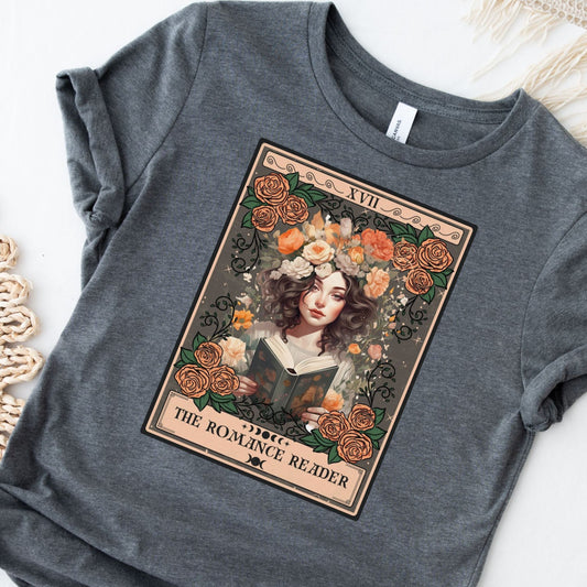 The Romance Reader Tarot Card Shirt, Book Lover