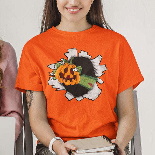 Pumpkin Halloween Zombie Shirt