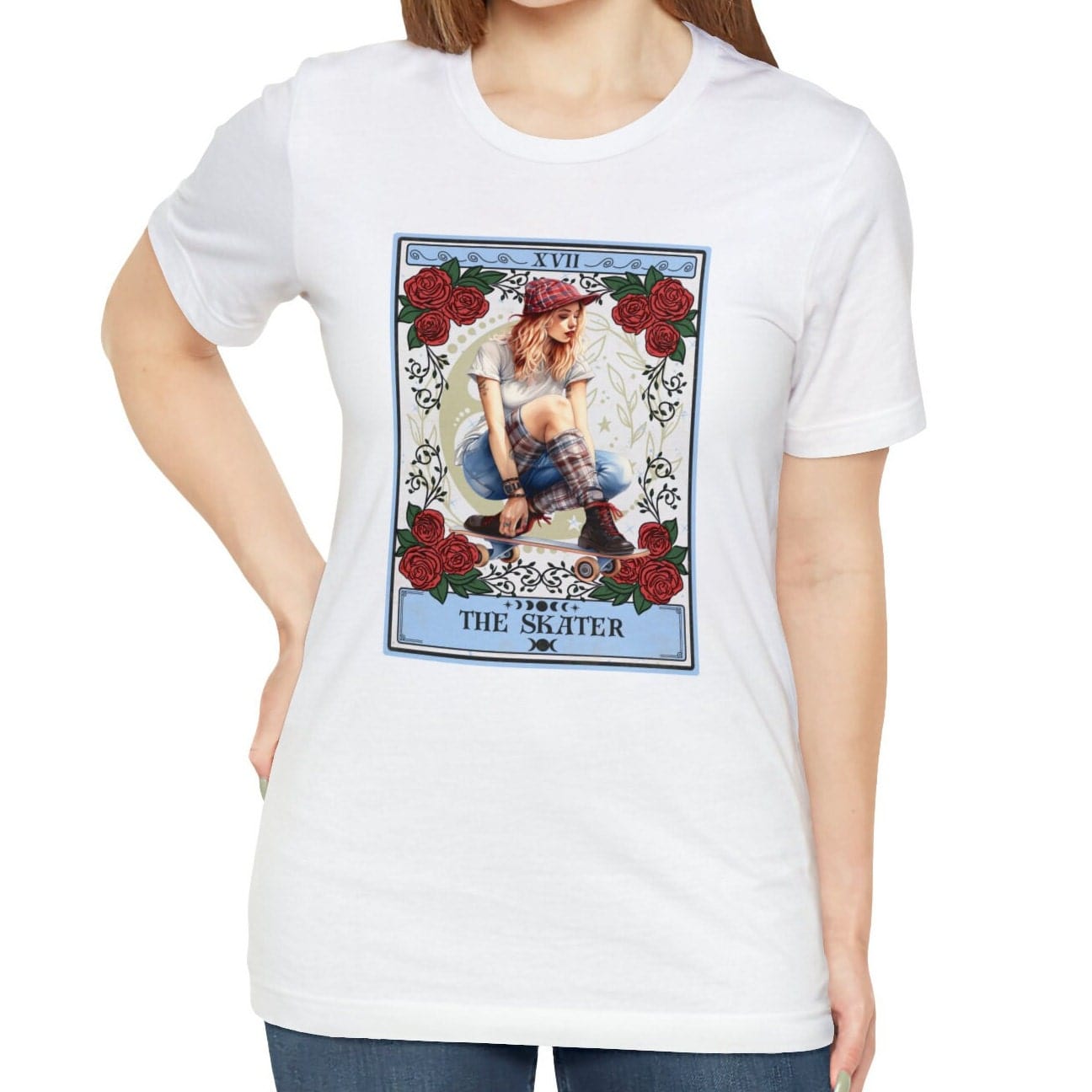 The Skater Tarot Card Shirt, Skateboarding Girl