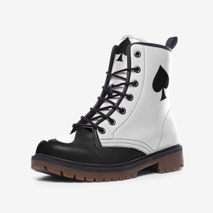 Poker Spade Boots Black And White