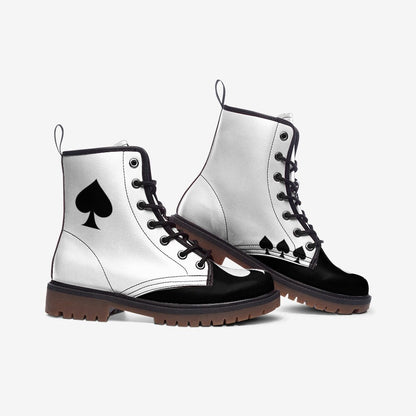 Poker Spade Boots Black And White