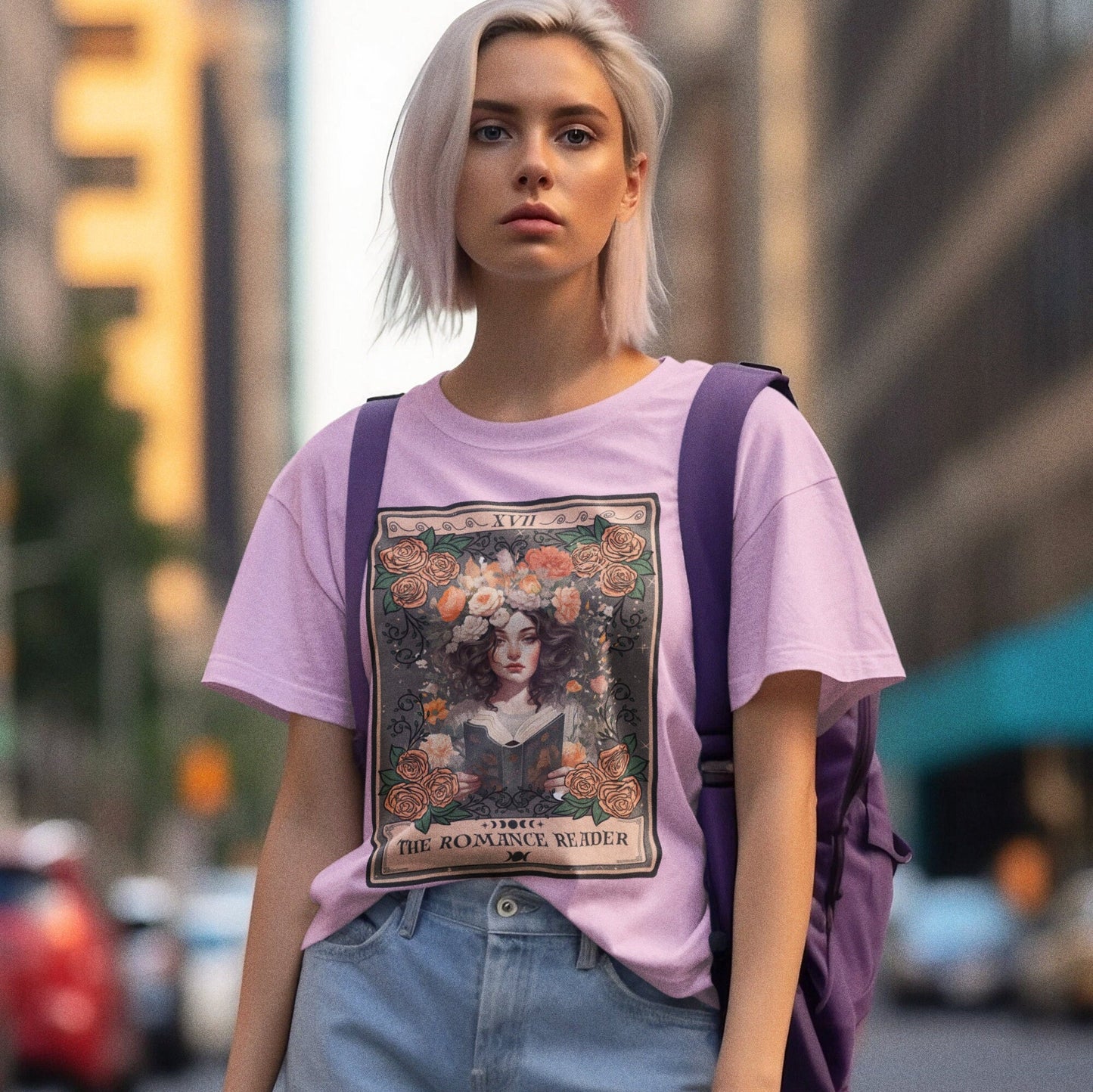 The Romance Reader Tarot Card Shirt, Book Lover