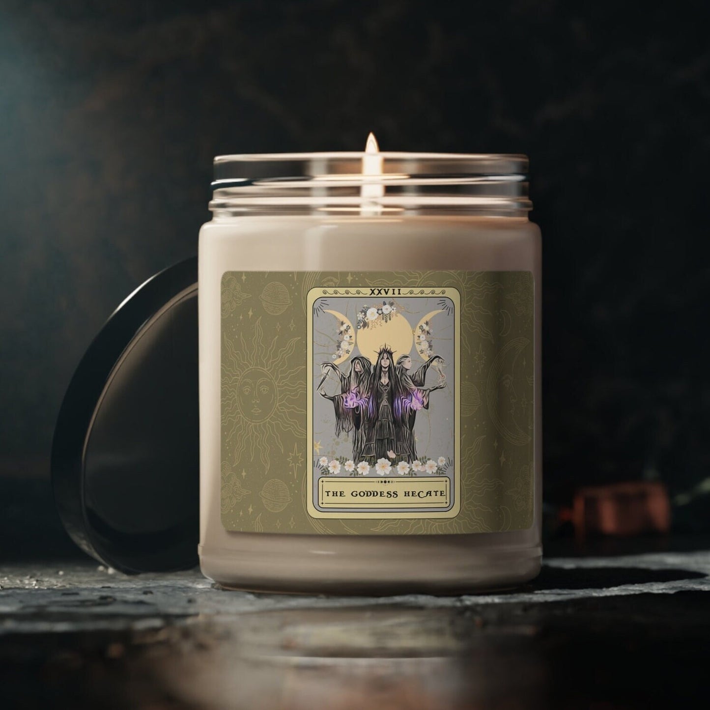 The Goddess Hecate Tarot Card Soy Candle, 9oz (2.8" x 3.5")