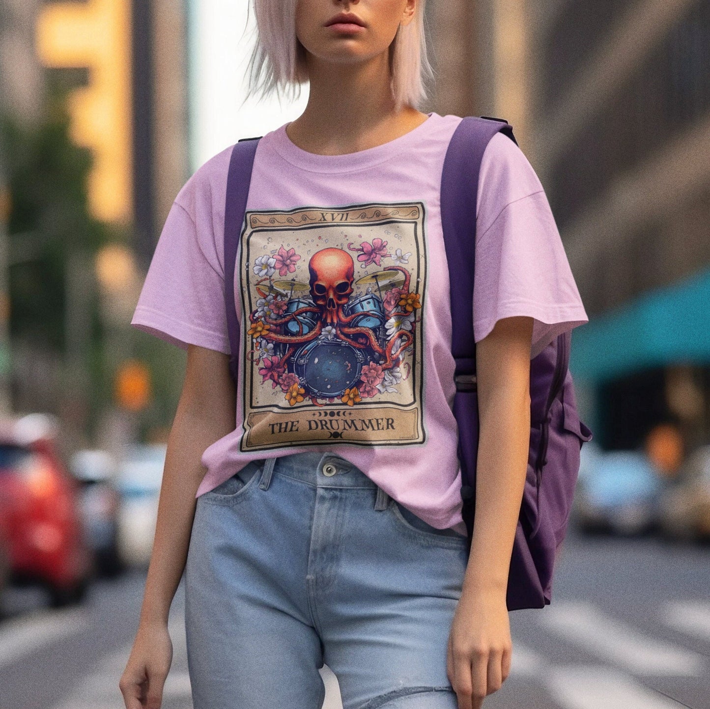 The Drummer Tarot Card Shirt, Octopus Drum Player