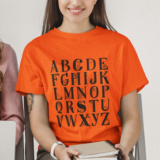 alphabet halloween shirt