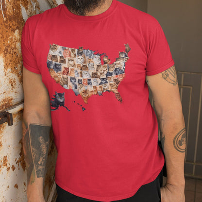 Cats Lovers USA Map Shirt