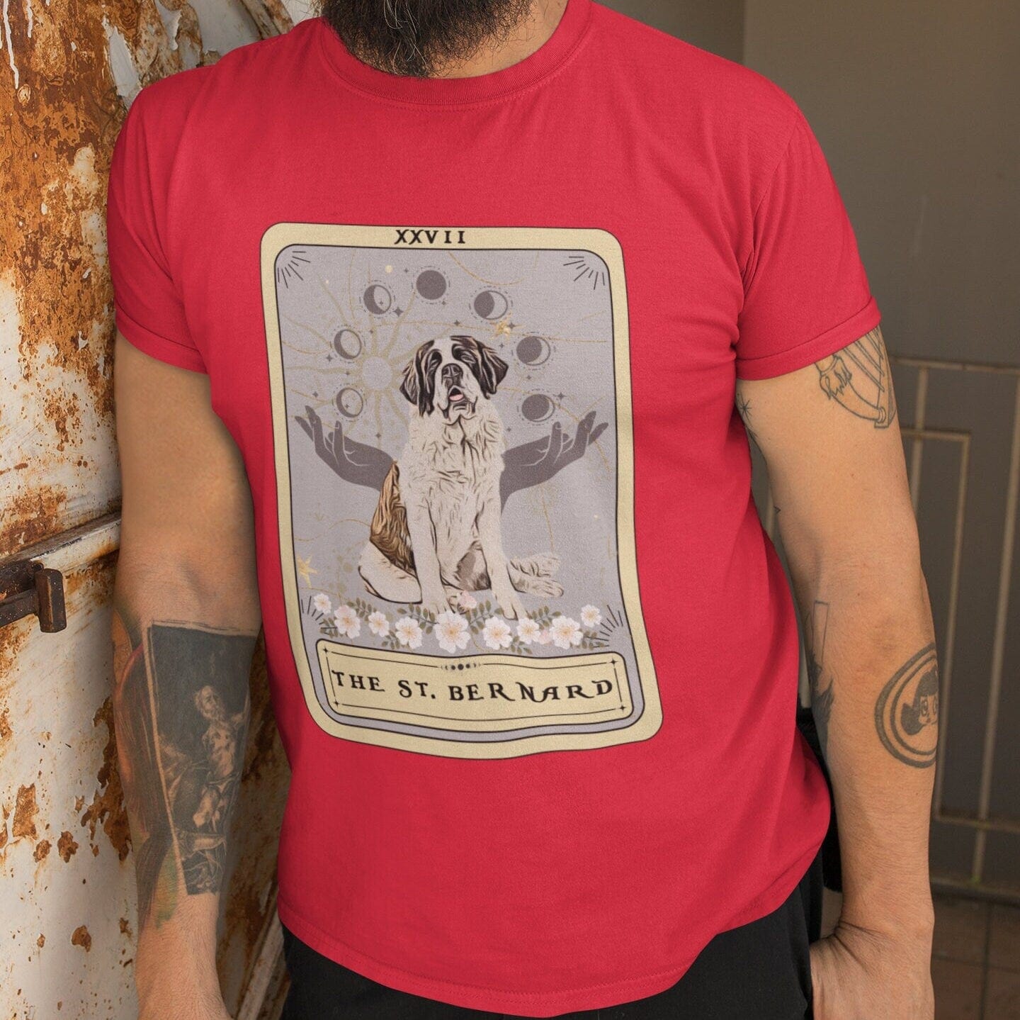 The Saint Bernard Tarot Card Dog Shirt