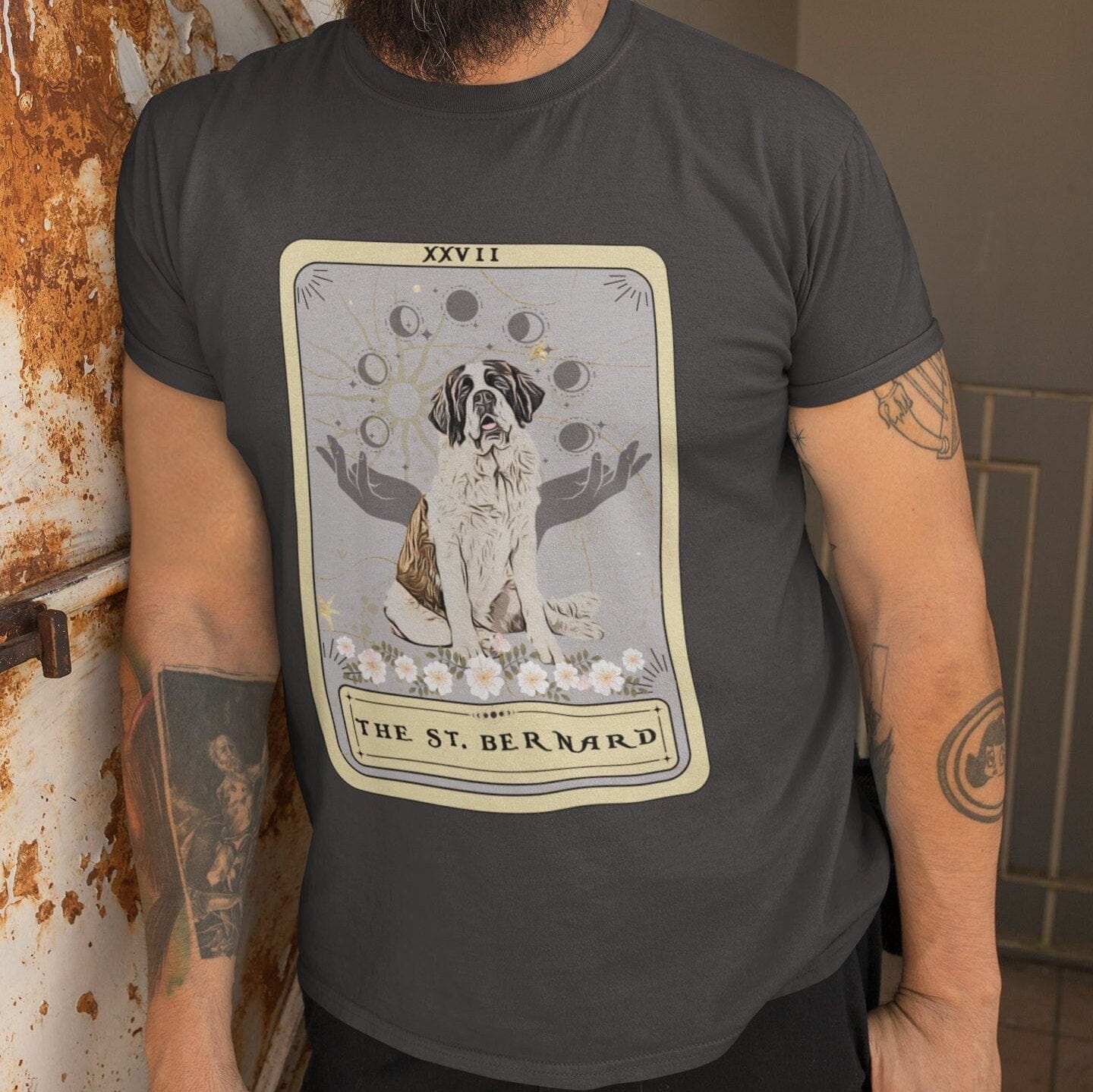 The Saint Bernard Tarot Card Dog Shirt