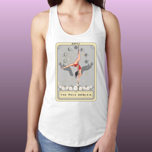 The Pole Dancer Tarot Card, Pole Dancing Racerback Tank Top