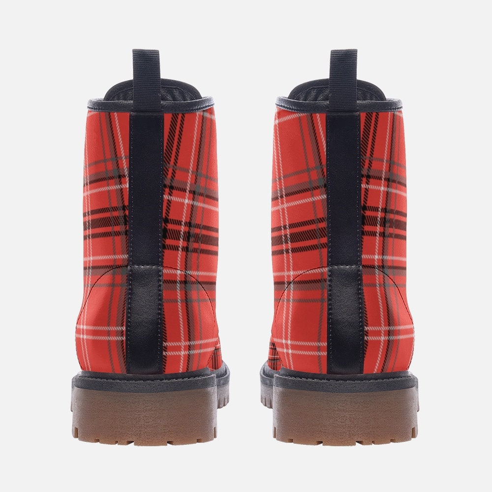 Scottish Boots Tartan Red and Black