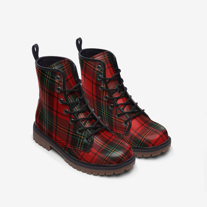 Red Scottish Clan Tartan Plaid Boots