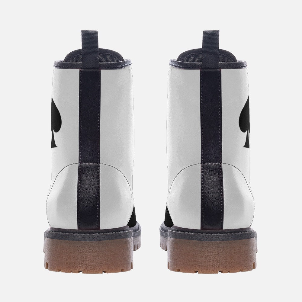 Poker Spade Boots Black And White