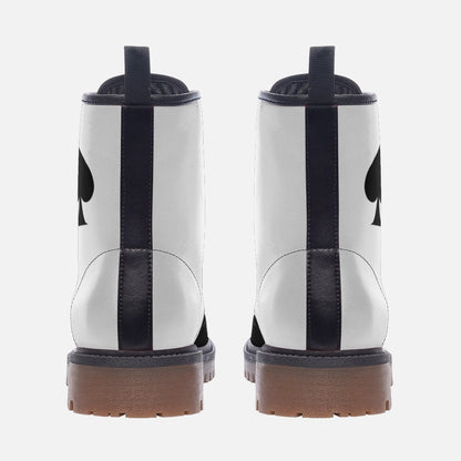 Poker Spade Boots Black And White