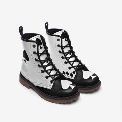 Poker Spade Boots Black And White