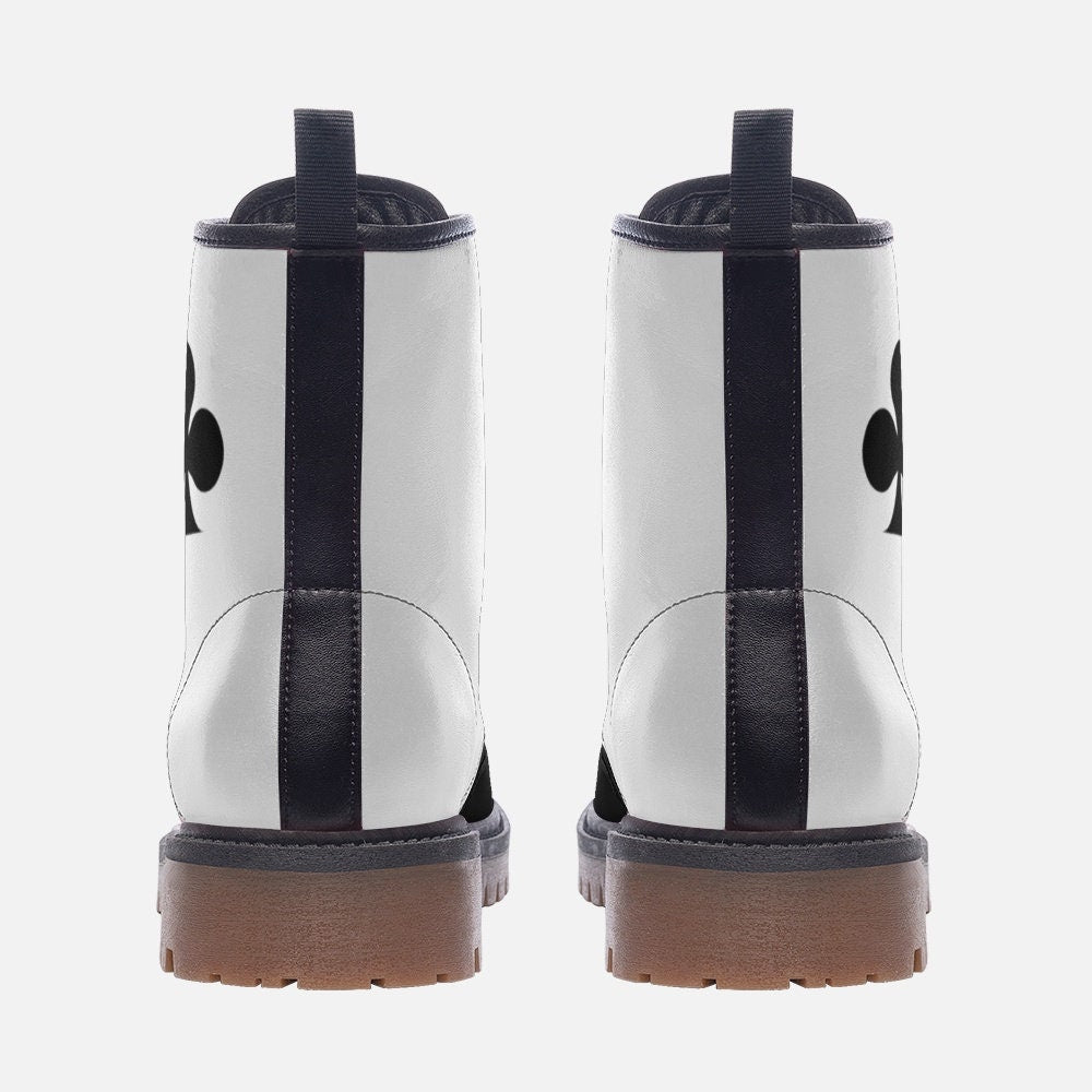 Poker Boots Clubs Black and White