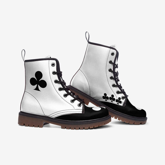 Poker Boots Clubs Black and White