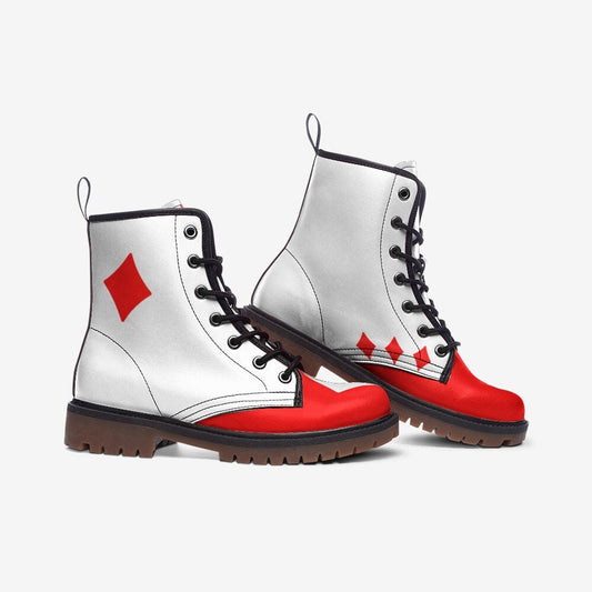 Poker Card Boots Red Diamonds