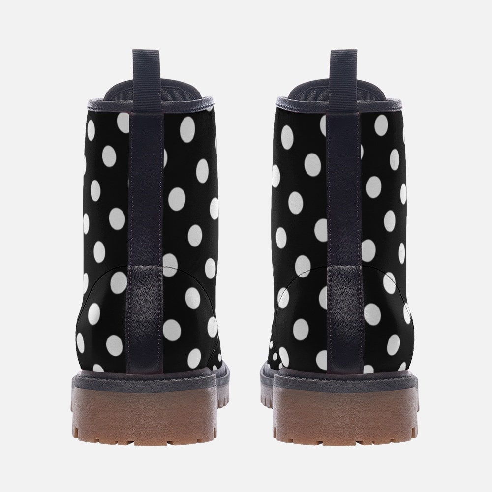 Polka Dot Boots Black And White Rockabilly