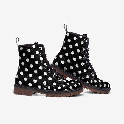 Polka Dot Boots Black And White Rockabilly