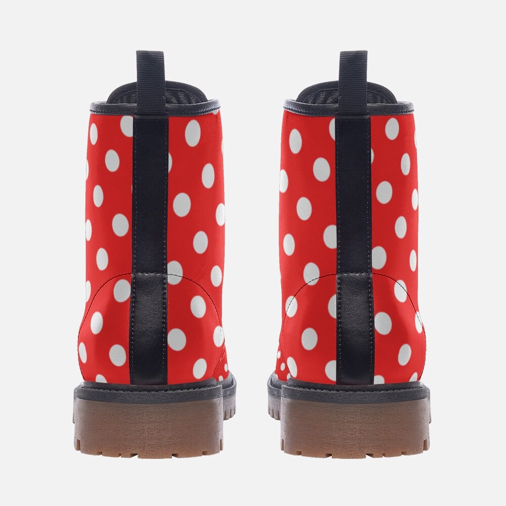 Polka Dot Boots Red and White Rockabilly