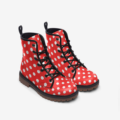 Polka Dot Boots Red and White Rockabilly