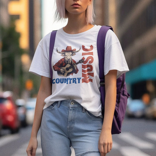 Country Music Cow Guitar Shirt