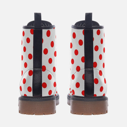 Red Polka Dots Boots White and Red Rockabilly