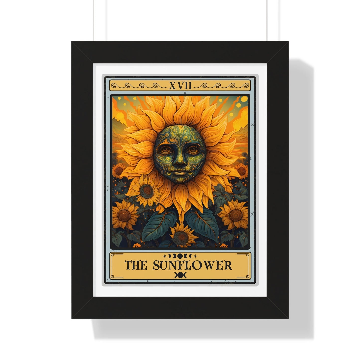 Sunflower Tarot Card Framed Print Wall Art