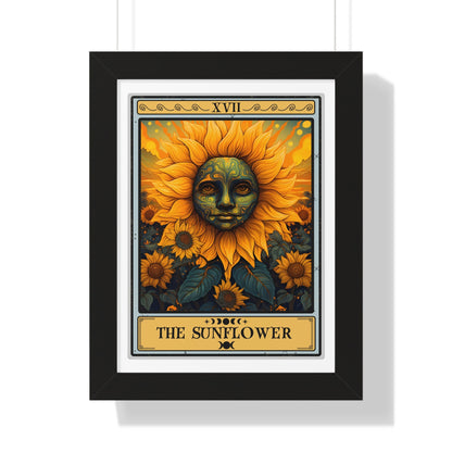 Sunflower Tarot Card Framed Print Wall Art