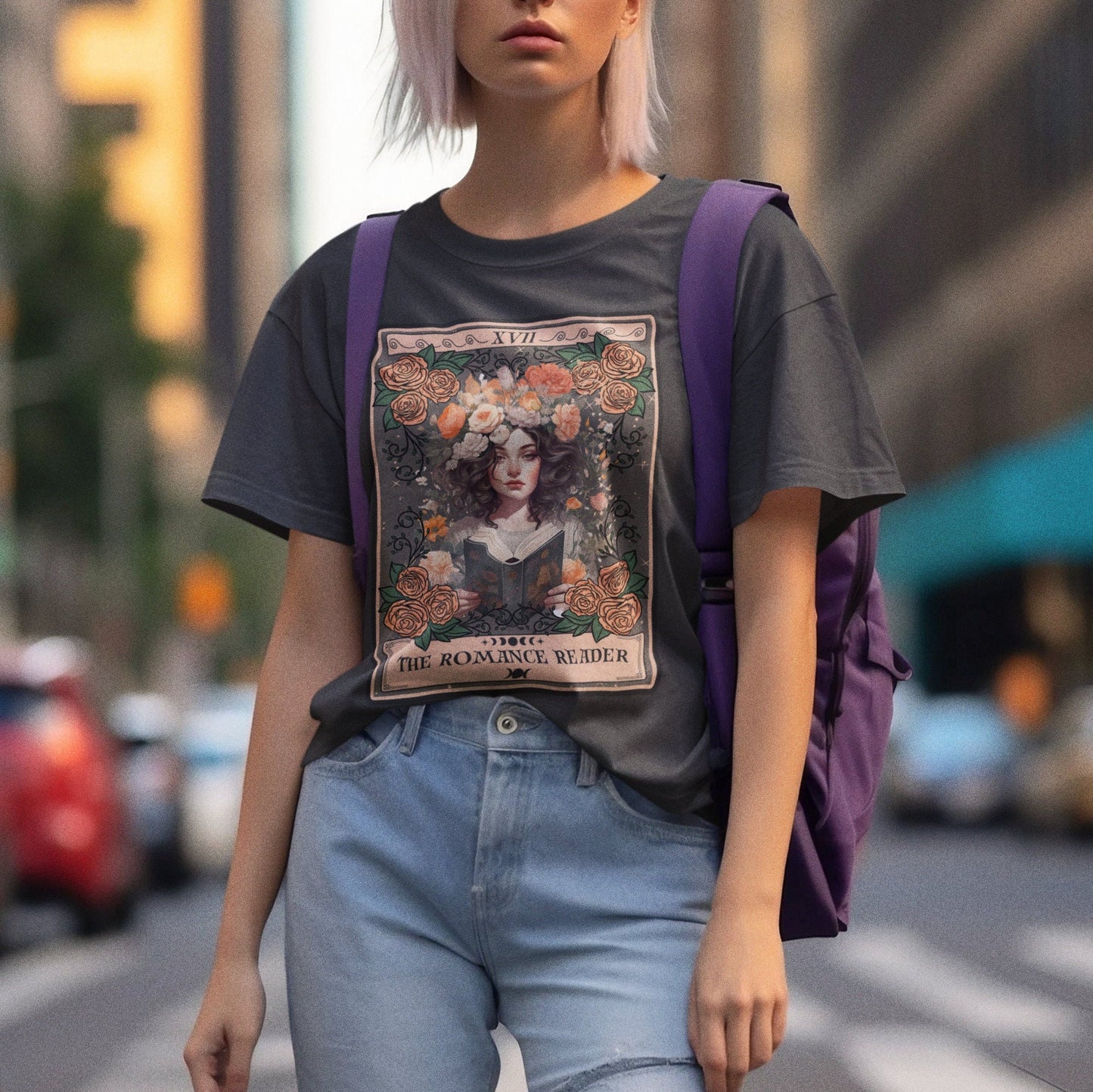 The Romance Reader Tarot Card Shirt, Book Lover